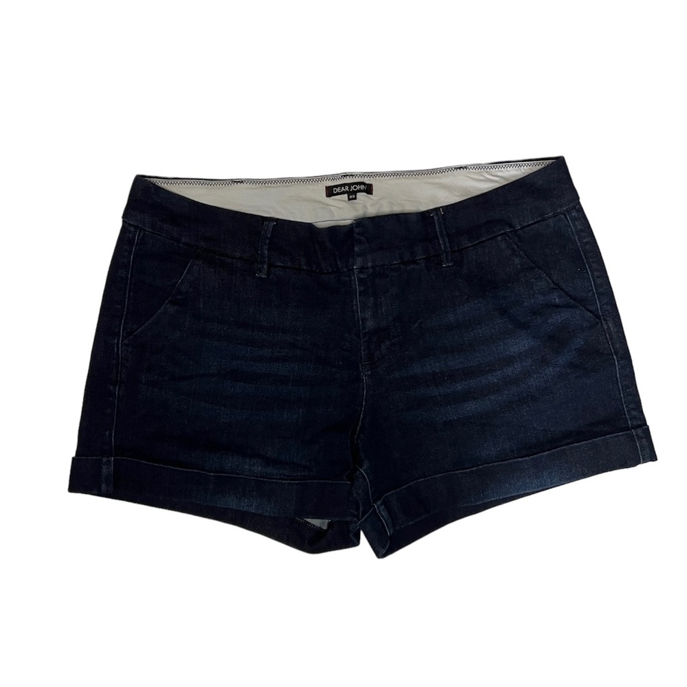 Dear John Finnegan Cuff Denim Jean Shorts Dark Blue Size 33